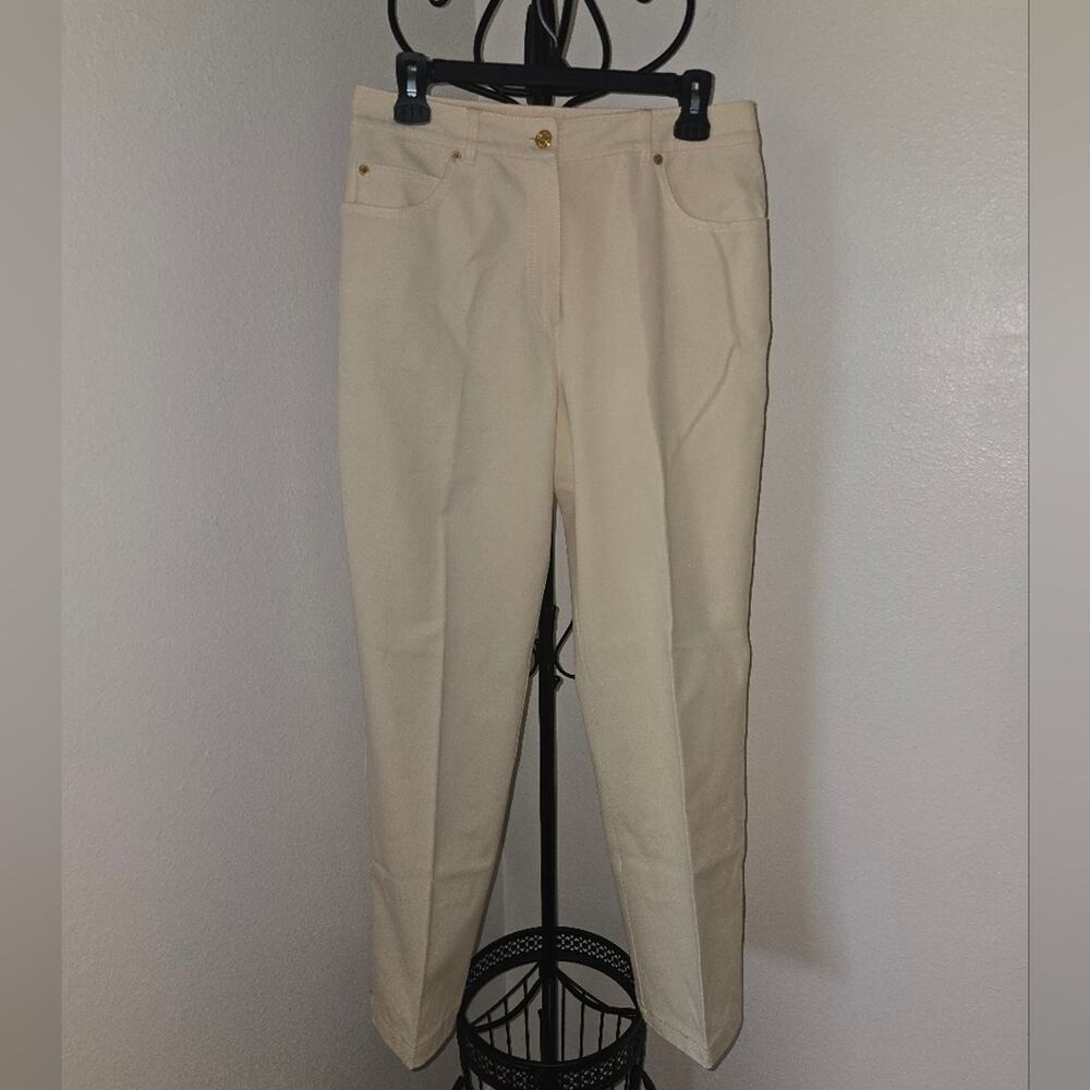 St John Sport Cream Khaki Pants sz 8 EUC